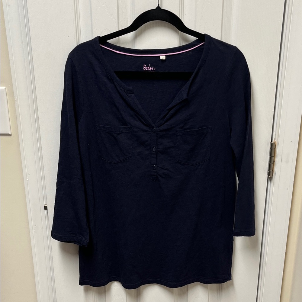 Boden Deep Navy Long Sleeve Top